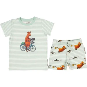 Pyjamas-set Mamma Mu och Kråkan Mint/Vit